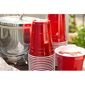 Plastic PS beker Amerikaanse Red Party Bekers 470ml (50 stuks)