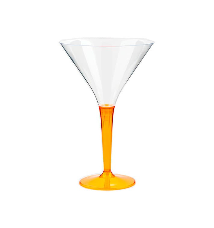 Plastic stamglas Cocktail oranje 100 ml (6 stuks) 