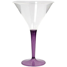 Plastic stamglas Cocktail aubergine kleur 100 ml (6 stuks) 