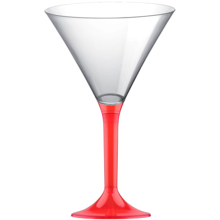 Plastic stamglas Cocktail rood transparant 185ml 2P (200 stuks)