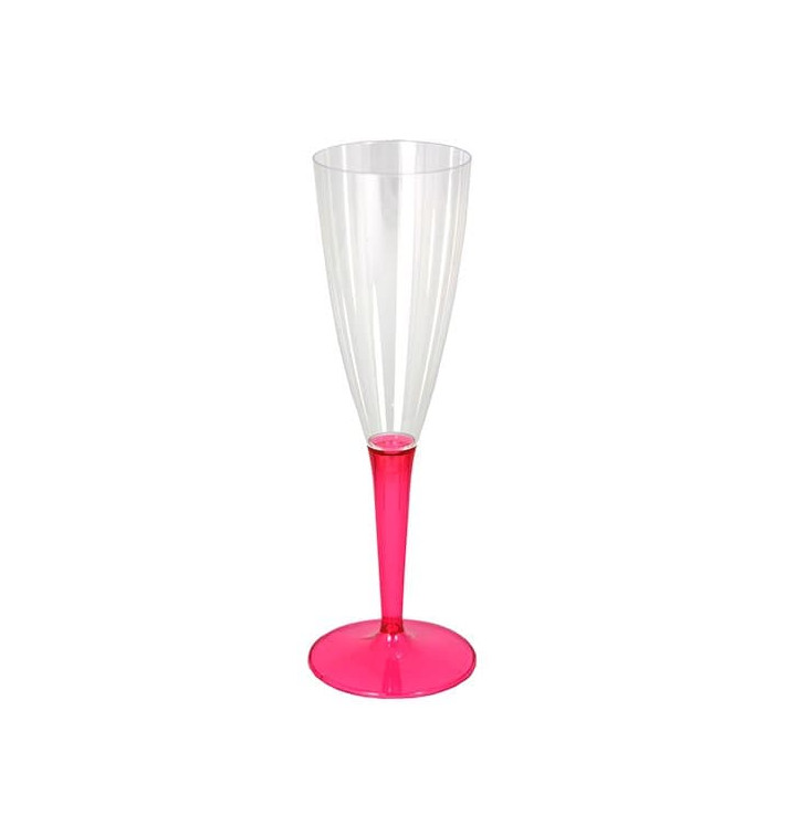 Plastic stam fluitglas Mousserende Wijn framboos 100ml (72 stuks)