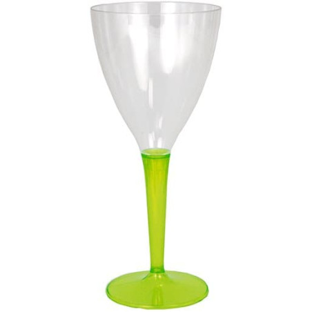 Plastic stamglas wijn groen 130ml (6 stuks) 