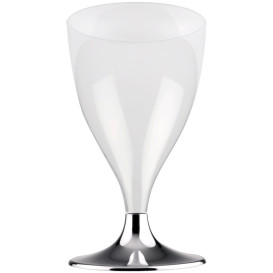 Plastic stamglas wijn niquel chroom 200ml 2P (400 stuks)