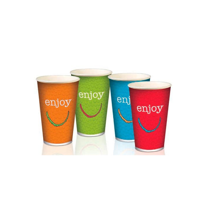 Papieren beker "Enjoen" 12 Oz/360 ml Ø8,0cm (2000 stuks)