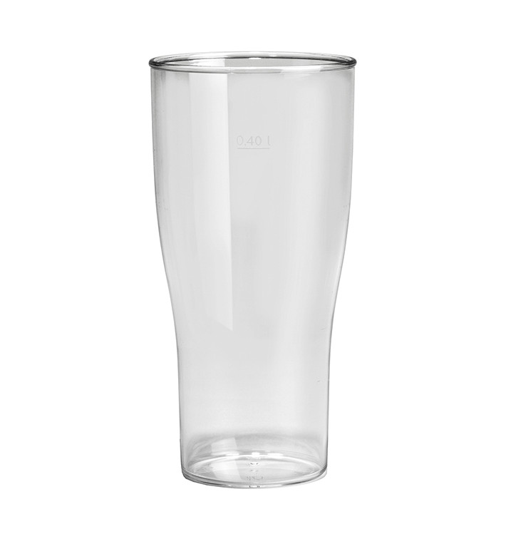 Plastic Pint glas SAN Herbruikbaar transparant 400ml (80 stuks)