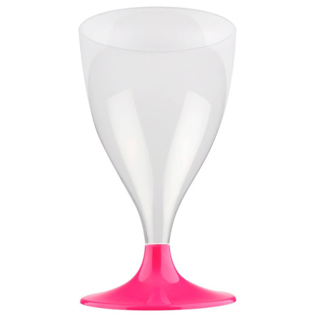 Plastic stamglas wijn fuchsia 200ml 2P (20 stuks)