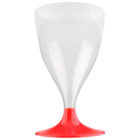 Plastic stamglas wijn rood transparant 200ml 2P (400 stuks)