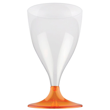 Plastic stamglas wijn oranje transparant 200ml 2P (400 stuks)