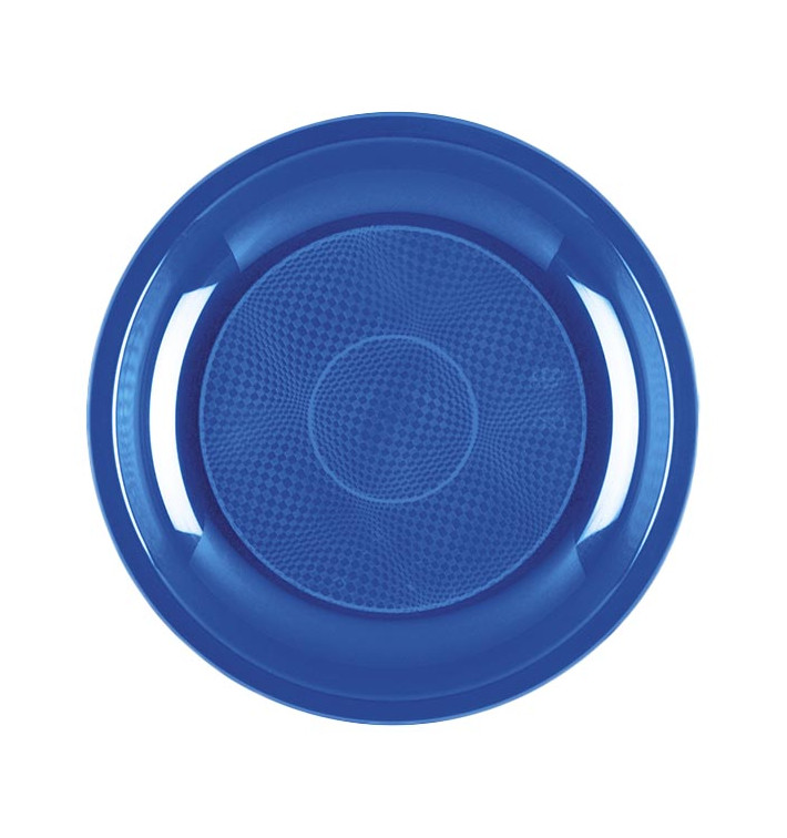 Plastic bord Dessert mediterranean blauw "Rond vormig" PP Ø18,5 cm (600 stuks)