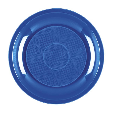 Plastic bord Dessert mediterranean blauw "Rond vormig" PP Ø18,5 cm (600 stuks)