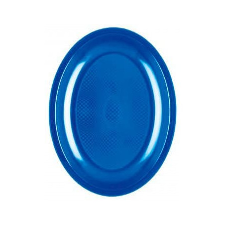 Plastic schotel Ovaal vormig mediterranean blauw "Rond vormig" PP 25,5 cm (50 stuks) 