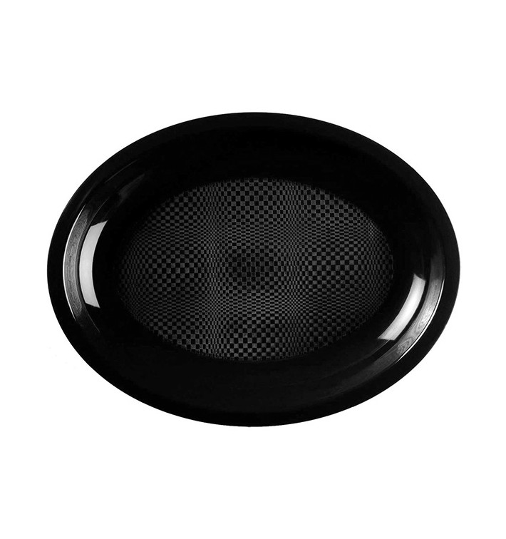 Plastic schotel microgolfbaar Ovaal vormig zwart "Rond vormig" 25,5x19 cm (50 stuks) 