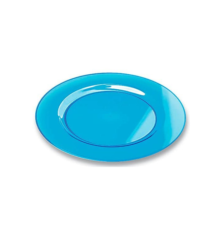 Plastic bord Rond vormig extra sterk turkoois 19cm (120 stuks)