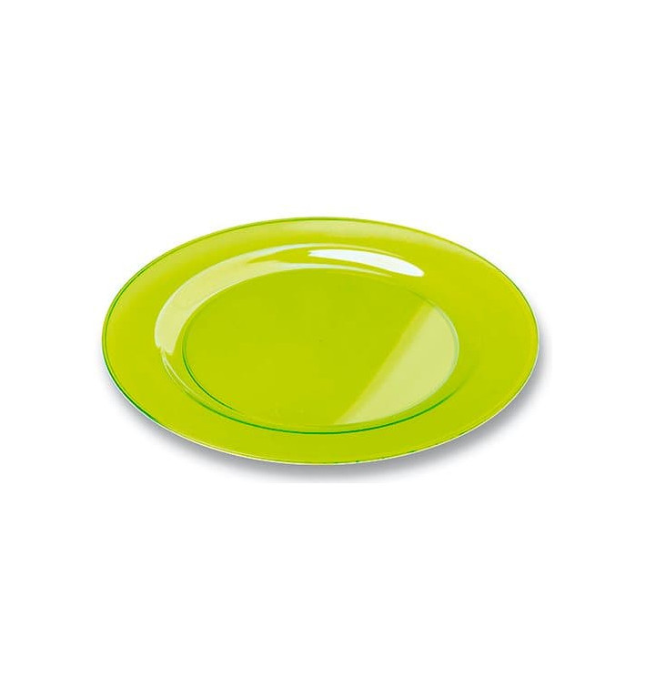 Plastic bord Rond vormig extra sterk groen 23cm (6 stuks) 