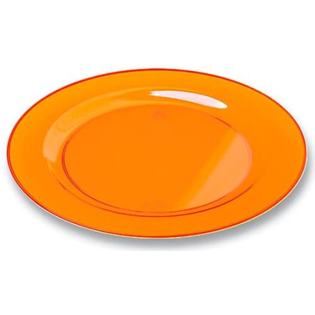 Plastic bord Rond vormig extra sterk oranje 26cm (6 stuks) 