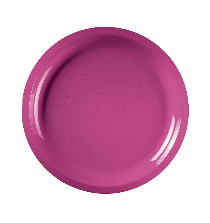 Plastic bord fuchsia "Rond vormig" PP Ø29 cm (300 stuks)