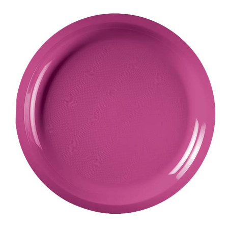 Herbruikbare harde bord fuchsia "Rond vormig" PP Ø29 cm (300 stuks)