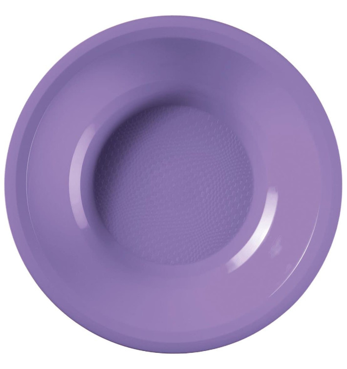 Plastic bord Diep lila "Rond vormig" PP Ø19,5 cm (50 stuks) 