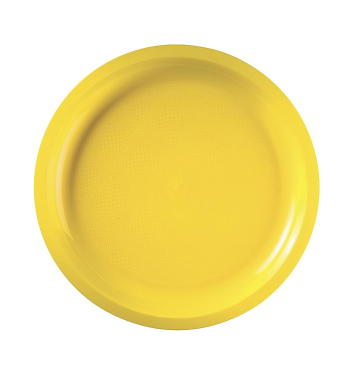 Plastic bord geel "Rond vormig" PP Ø29 cm (25 stuks) 