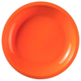 Plastic bord Plat oranje "Rond vormig" PP Ø18,5 cm (600 stuks)