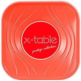 Plastic Kom PP Vierkant "X-Table" oranje 18x18cm (8 stuks) 