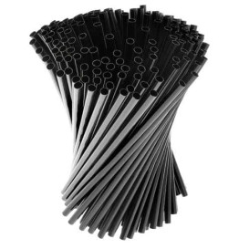 Plastic rietje voor Cocktail of Mojito PS Straight zwart Ø0,6cm 13cm (500 stuks) 