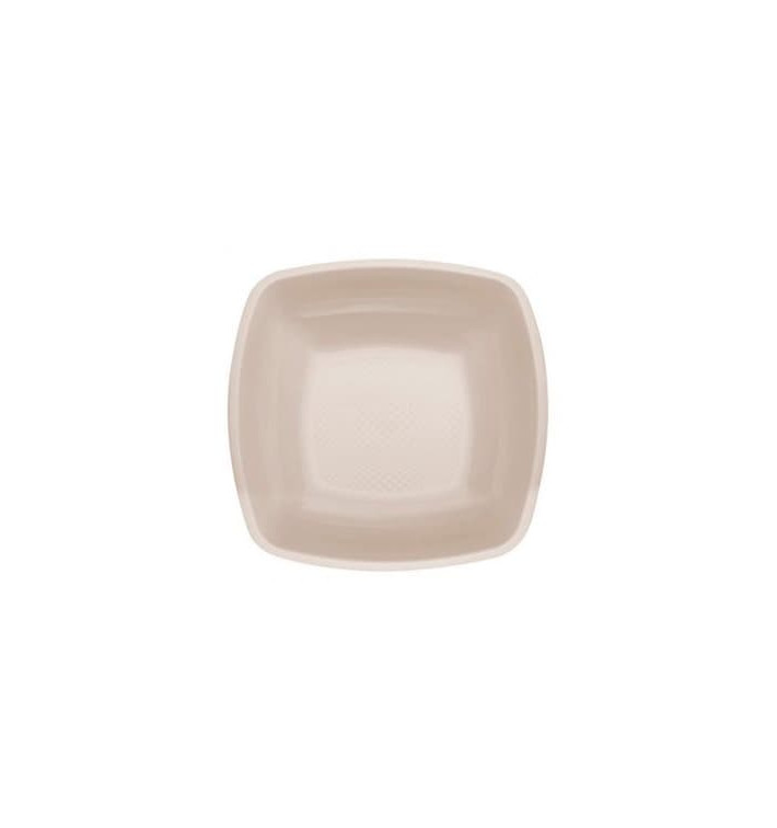 Plastic bord Diep beige Vierkant PP 18 cm (25 stuks) 