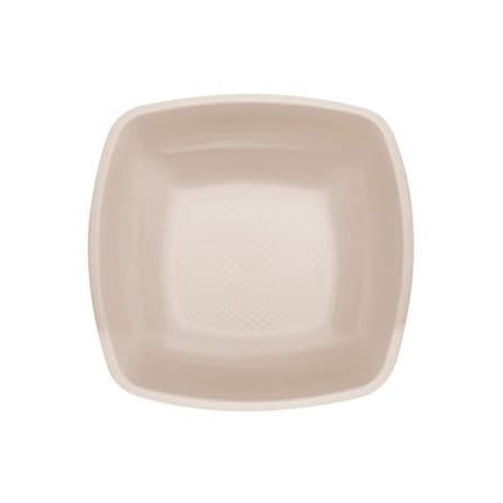 Herbruikbare harde bord Diep beige Vierkant PP 18 cm (300 stuks)