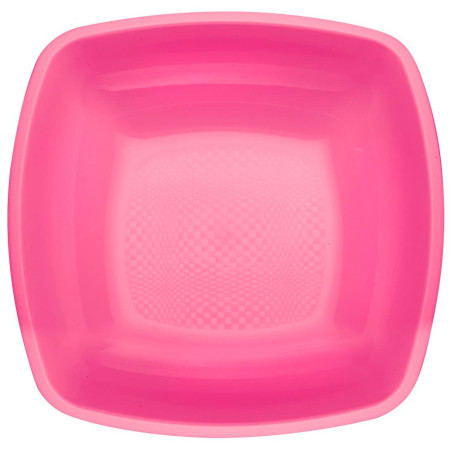 Herbruikbare harde bord Diep fuchsia Vierkant PP 18 cm (25 stuks) 