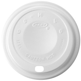 Plastic Deksel PS "Cappuccino" wit Ø8,9cm (100 stuks) 