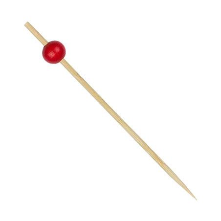 Bamboe vleespennen "Big Bal" Design rood 12,5cm (1.200 stuks)