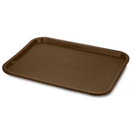 Plastic dienblad Fast Food chocolade 27,5x35,5cm (24 stuks)