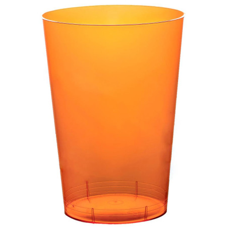 Plastic PS beker "Moon" oranje transparant 230ml (50 stuks) 