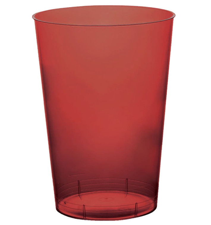 Plastic PS beker "Moon" bordeauxrood transparant 230ml (35 stuks) 