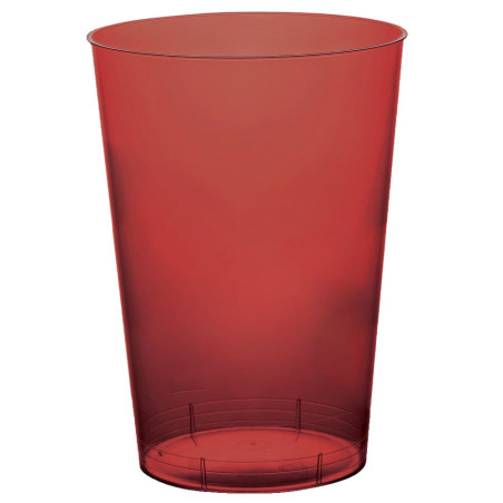 Plastic PS beker "Moon" bordeauxrood transparant 230ml (35 stuks) 