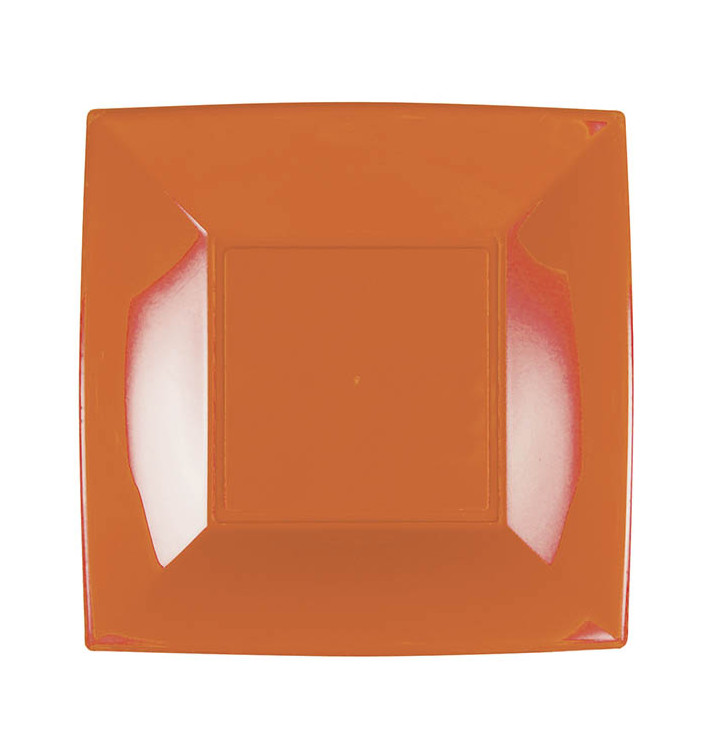 Plastic bord Plat oranje "Nice" PP 18 cm (25 stuks) 