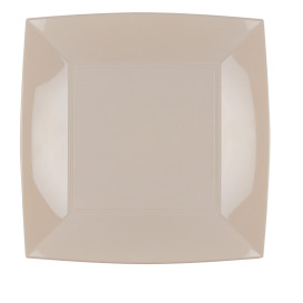 Plastic bord Plat beige "Nice" PP 23 cm (300 stuks)