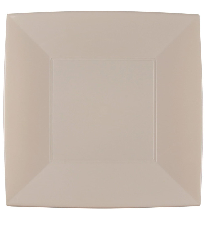 Plastic bord Plat beige "Nice" PP 29 cm (12 stuks) 