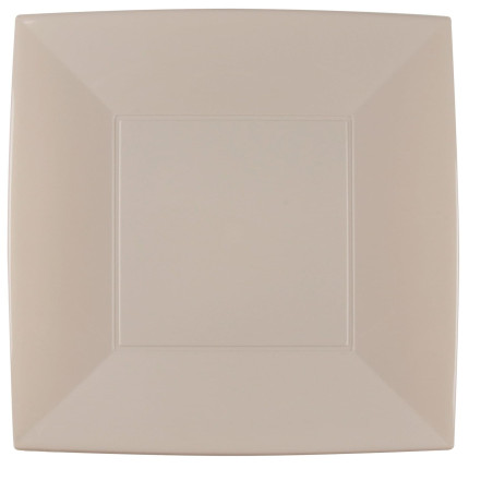 Herbruikbare harde bord Plat beige "Nice" PP 29 cm (12 stuks) 