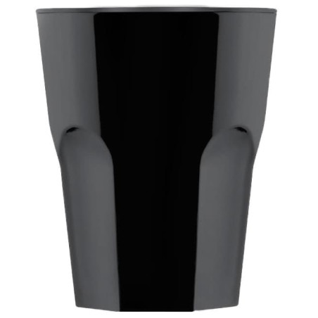 Plastic glas SAN Herbruikbaar "Rox" zwart 300ml (8 stuks) 