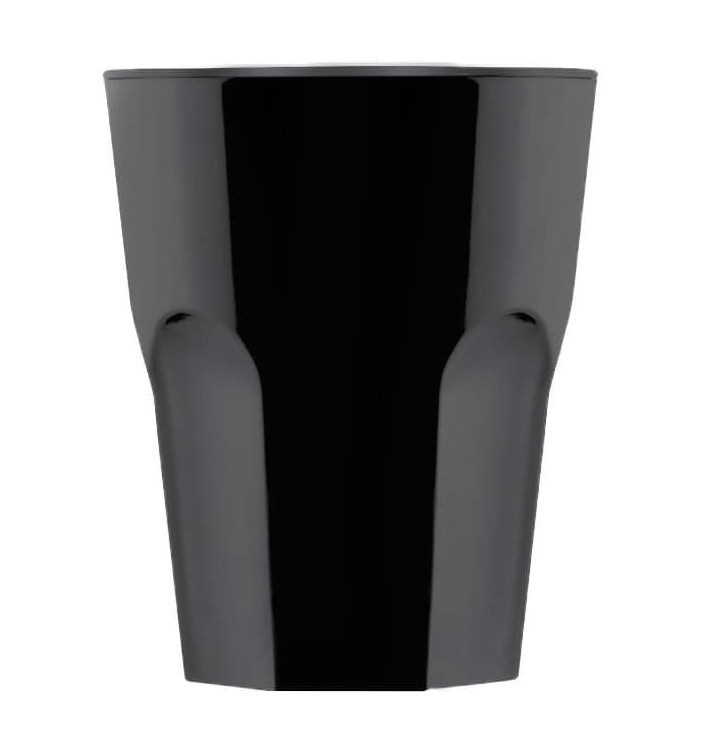 Plastic glas SAN Herbruikbaar "Rox" zwart 300ml (120 stuks)