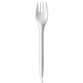 Plastic PS vork "Luxe" wit 17,5 cm (2000 stuks)