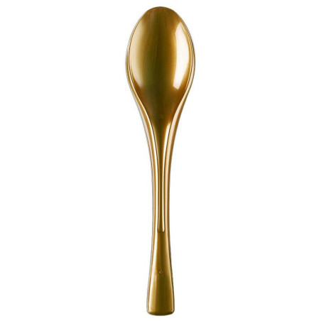 Plastic lepel  PS "Flen" goud 14,5cm (3000 stuks)