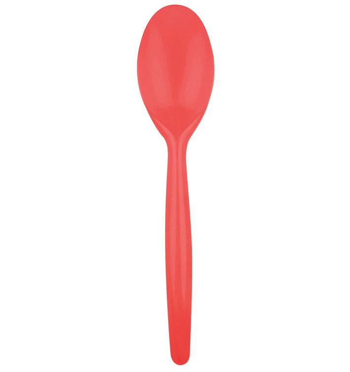 Plastic lepel  PS "Easy" rood 18,5 cm (500 stuks)