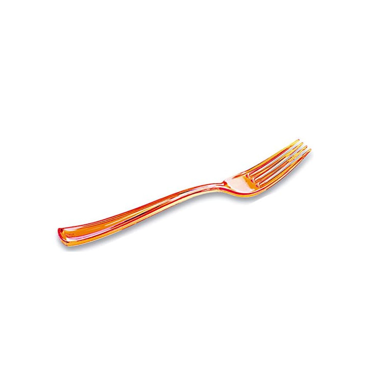 Plastic vork Premium oranje 19cm (10 stuks) 