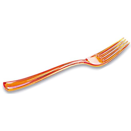 Plastic vork Premium oranje 19cm (10 stuks) 