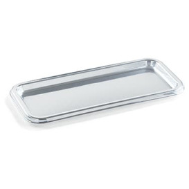 Plastic schotel Rechthoekige vorm zilver 35X16 cm (5 stuks) 