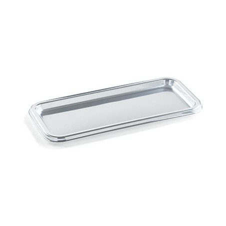 Plastic schotel Rechthoekige vorm zilver 35X16 cm (5 stuks) 