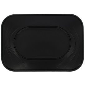 Plastic dienblad microgolfbaar "X-Table" zwart 33x23cm (2 stuks) 