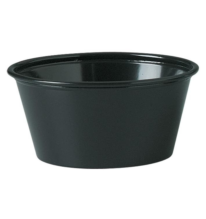 Plastic souffle beker PS zwart 100ml Ø7,3cm (250 stuks) 